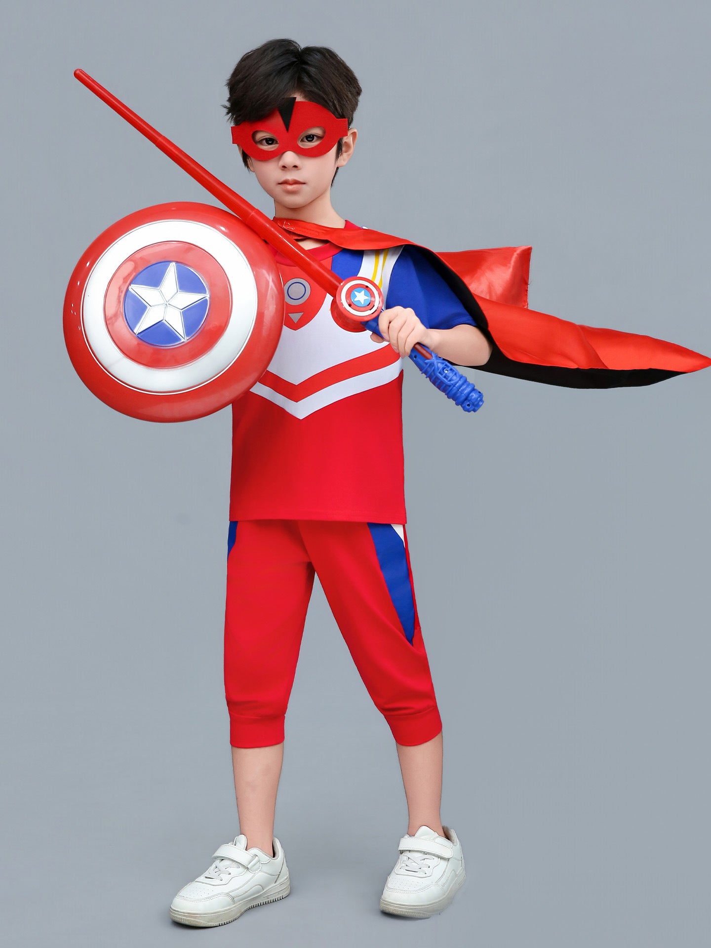 Children's Short-sleeved Cropped Pants Cloak Role-playing Stage Children's Suit