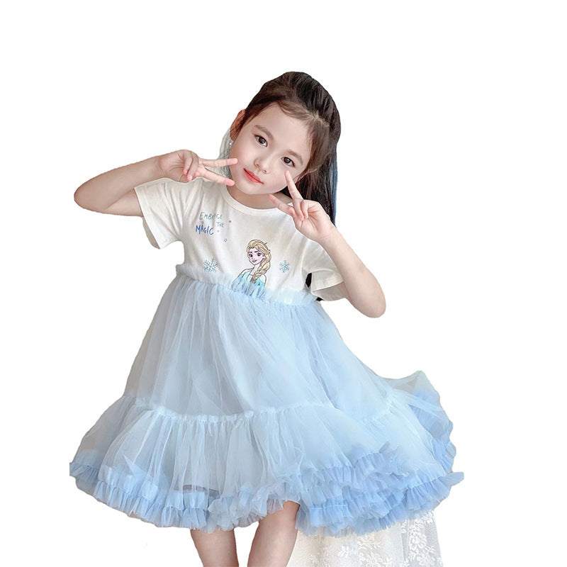 Children's Summer Aisha Princess Mesh Korean Style Fairy Pettiskirt Children's Dress