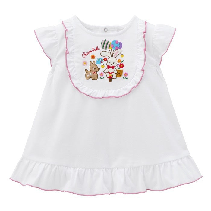 Rabbit Cotton Soft Ruffled Flying Sleeve Children's T-shirt