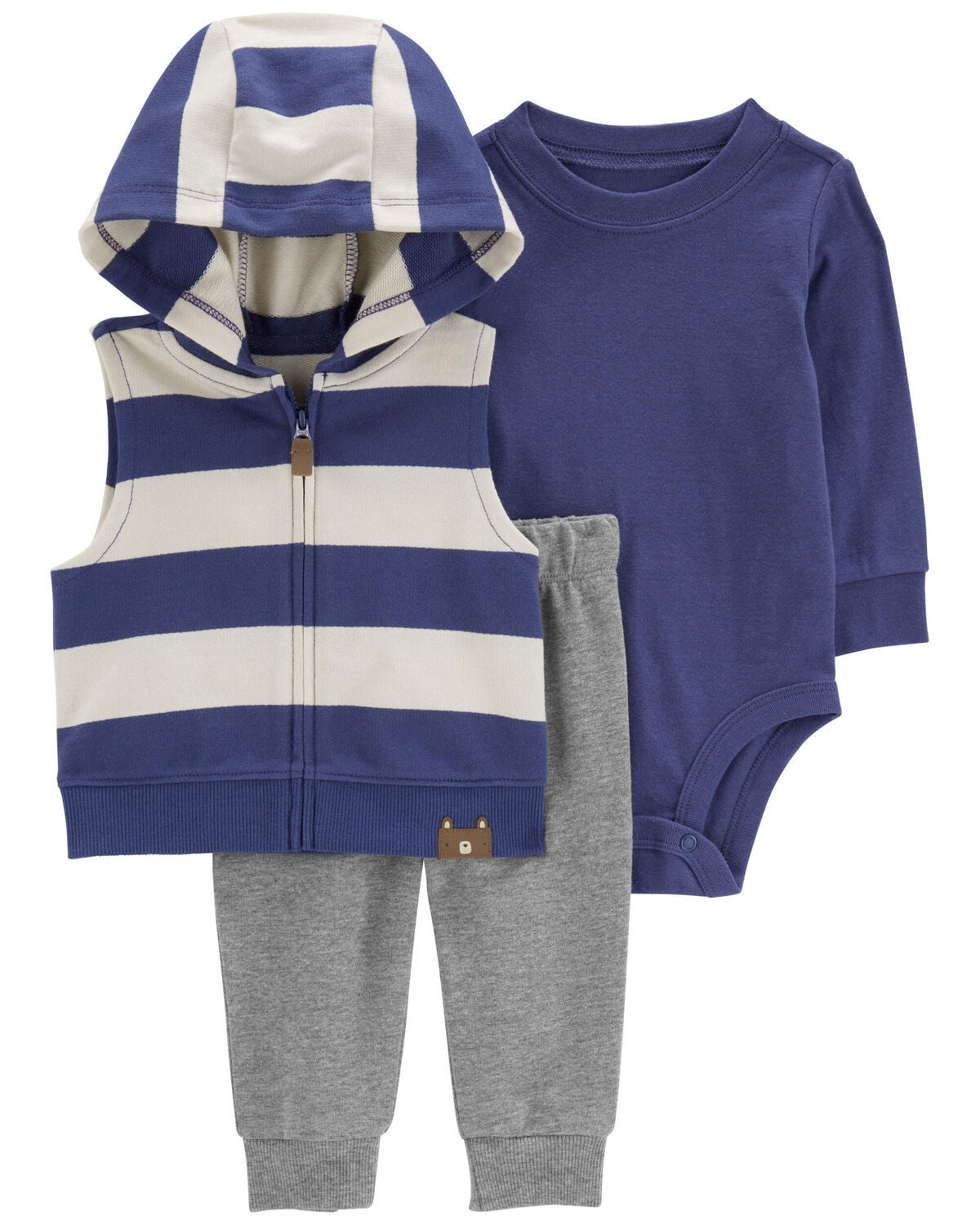 Women's & Men's Clothing Sweater Jacket Hooded Long-sleeved Romper Three-piece Children's Suit