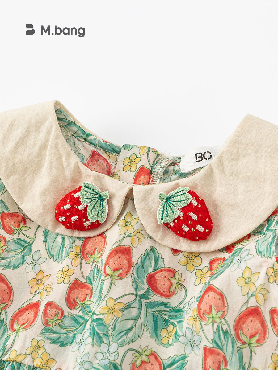 Children's Princess Pastoral Style Strawberry Summer Korean Children's Dress