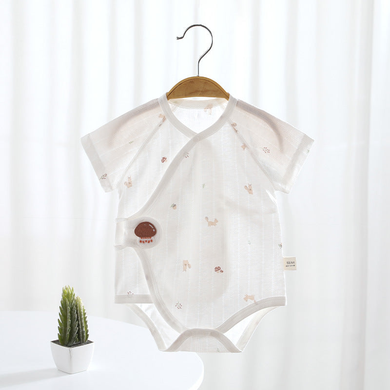 Born Short Sleeved Romper Clothes Summer Cotton Butt Jumpsuit, Climbing Suit