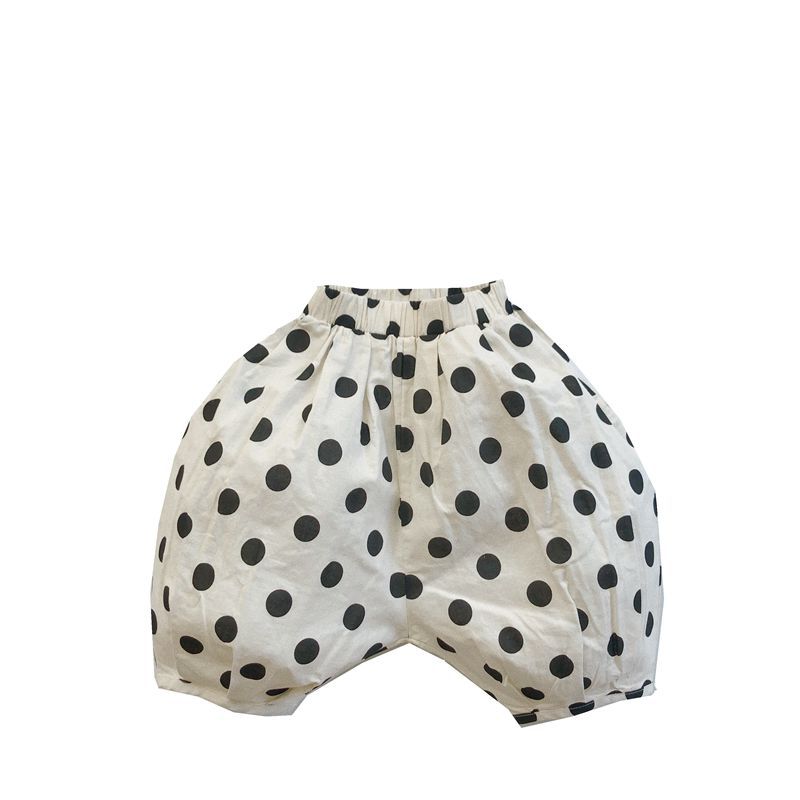 Children's Linen Cropped Raw Polka Dot Thin Pumpkin Boys Lantern Children's Pants