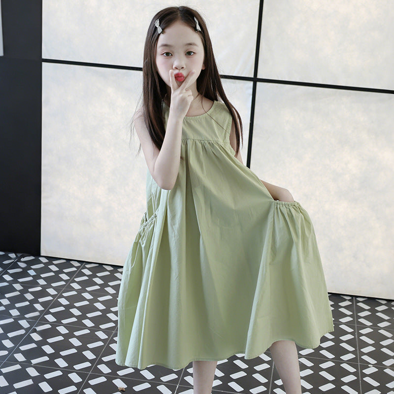 Children's Western Style Cotton Sleeveless Little Princess Children's Dress
