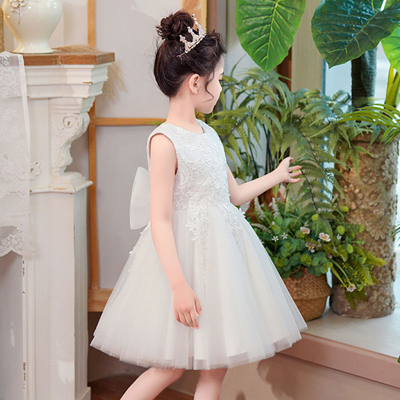 Children's Summer Princess Fashion Puffy White Gauzy Fashionable Vest Super Children's Dress