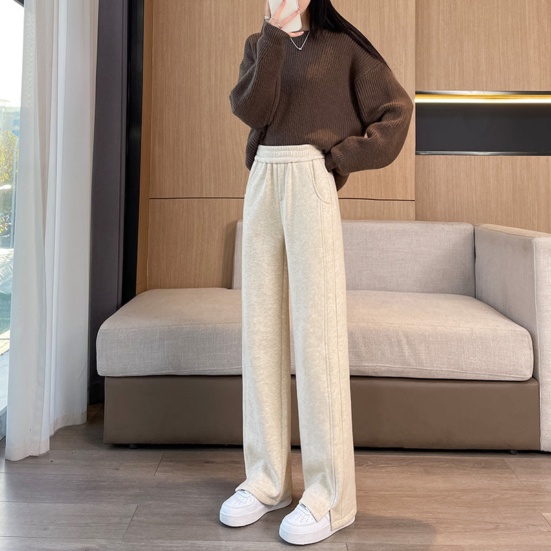 Innovative Women's Thick Fleece-lined Fashion Straight Casual Pants