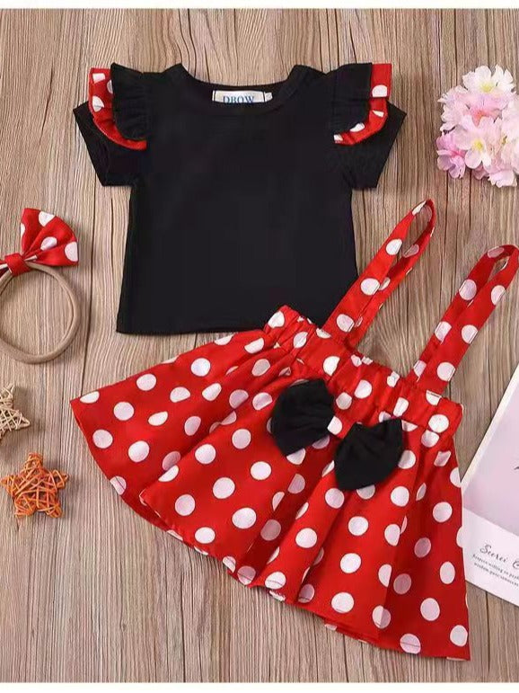 Children's Princess Western Style Cute Dot Mesh Skirt Short Children's Dress
