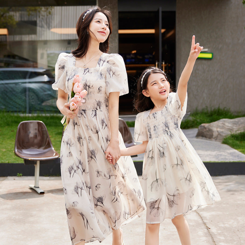Summer Dress Thin Mother Daughter Fashionable Stylish Parent-child Outfit