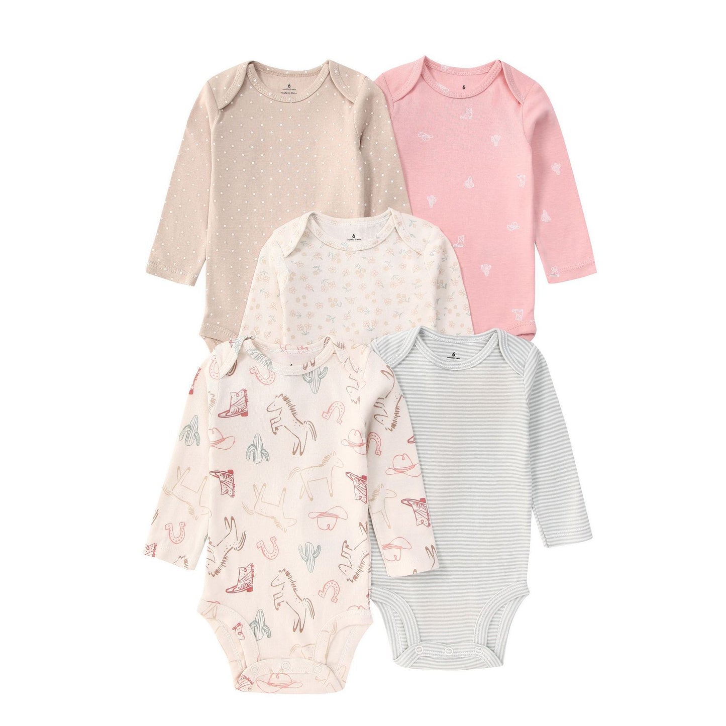 Children's Clothing Long-sleeved Triangle Romper Five Pieces Jumpsuit, Climbing Suit