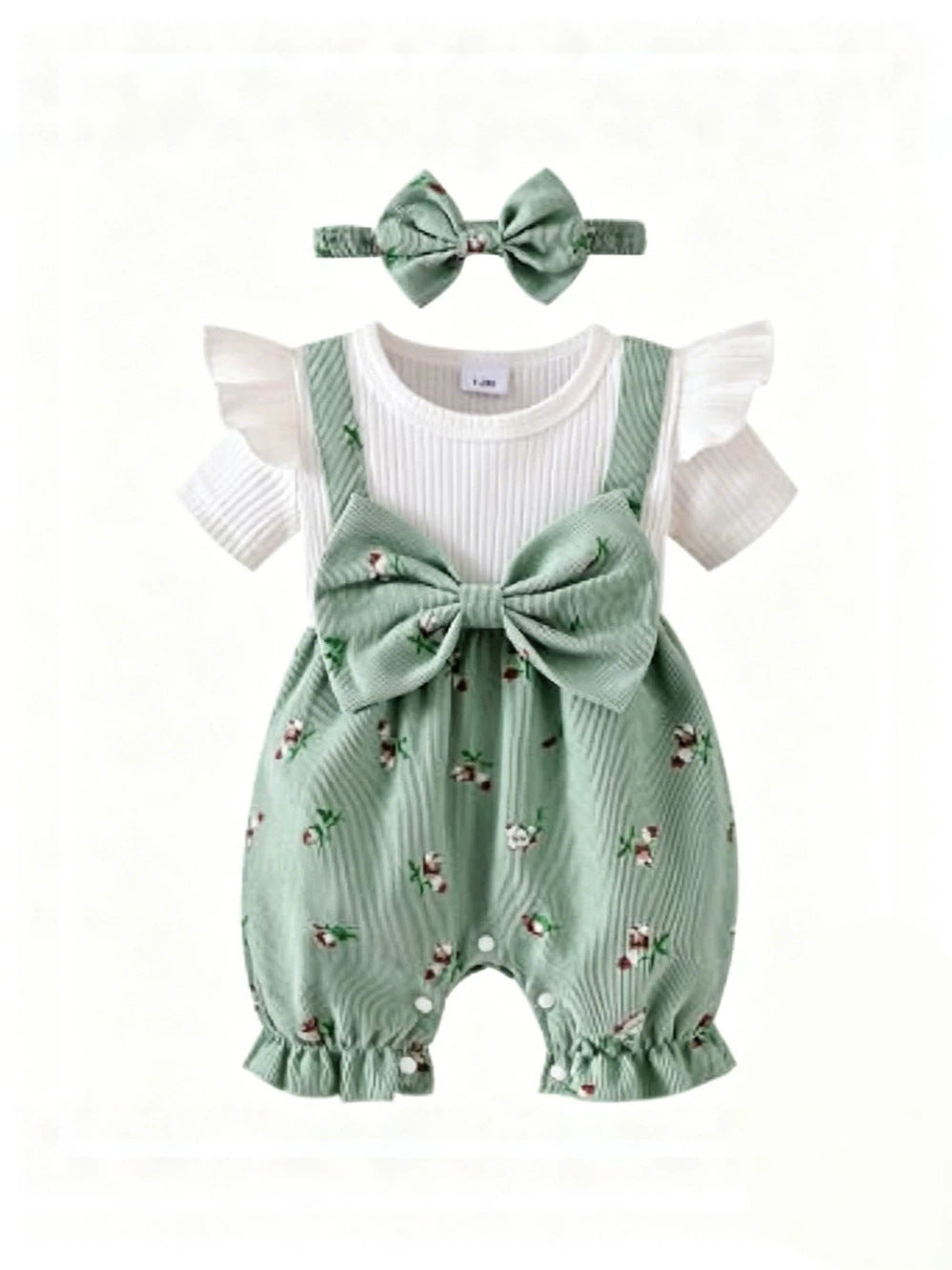 Children's Summer Bowknot Fake Two-piece Suspender Jumpsuit Jumpsuit, Climbing Suit
