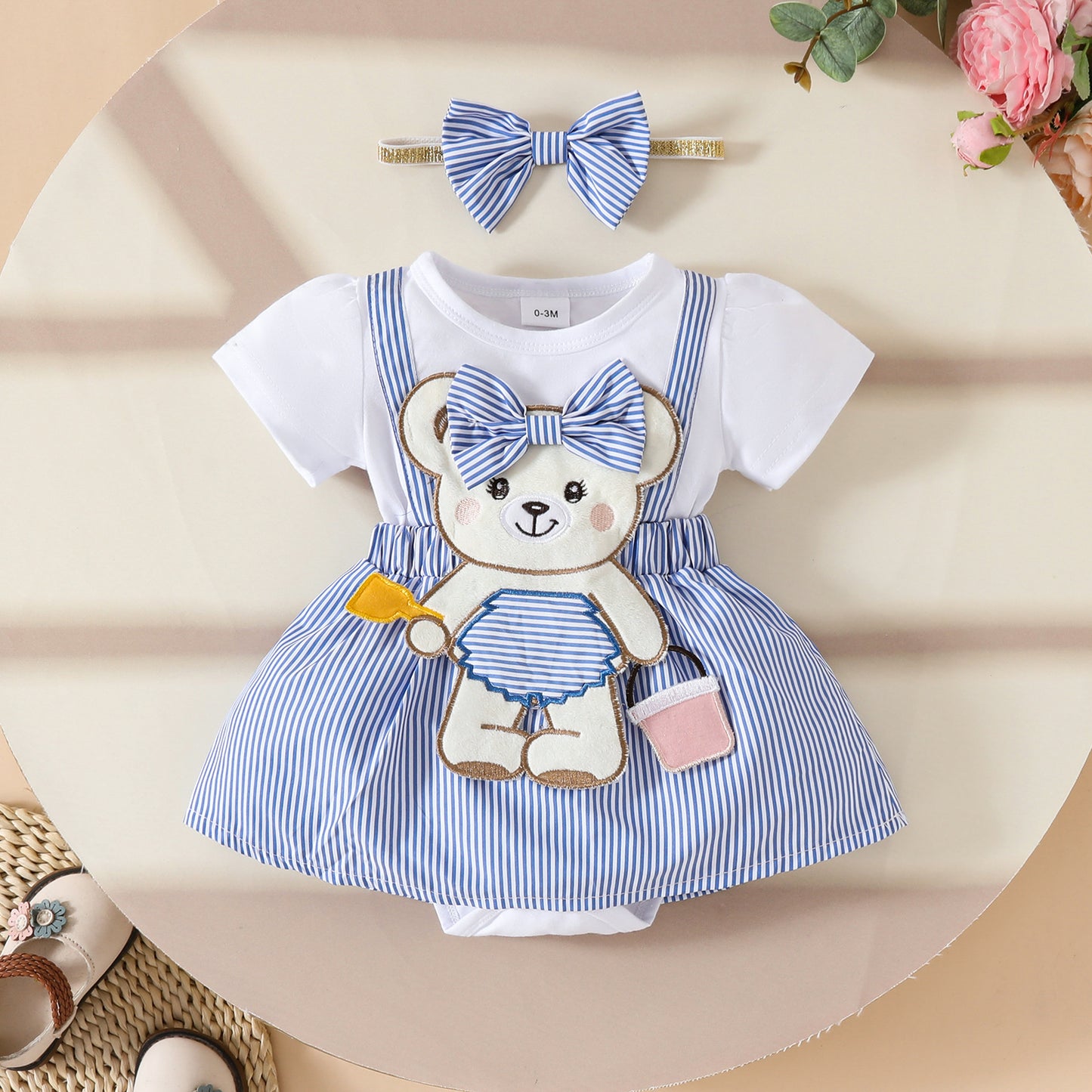 Zhang Fake Suspenders Triangle Rompers Striped Dress Summer Jumpsuit, Climbing Suit
