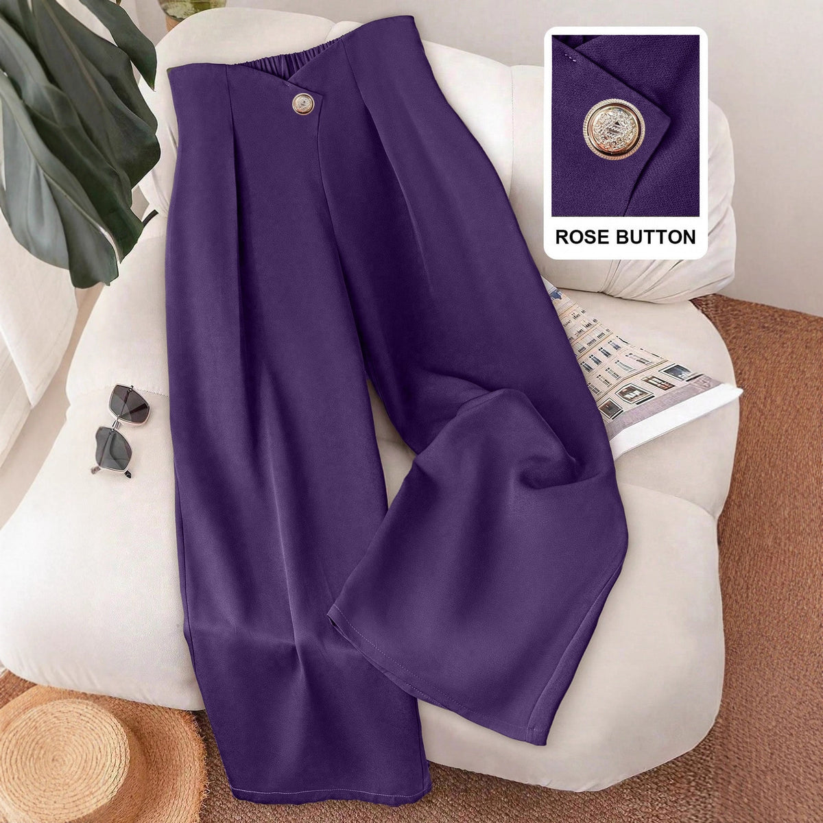 Classic Unique Women's Fashion Button For Casual Pants
