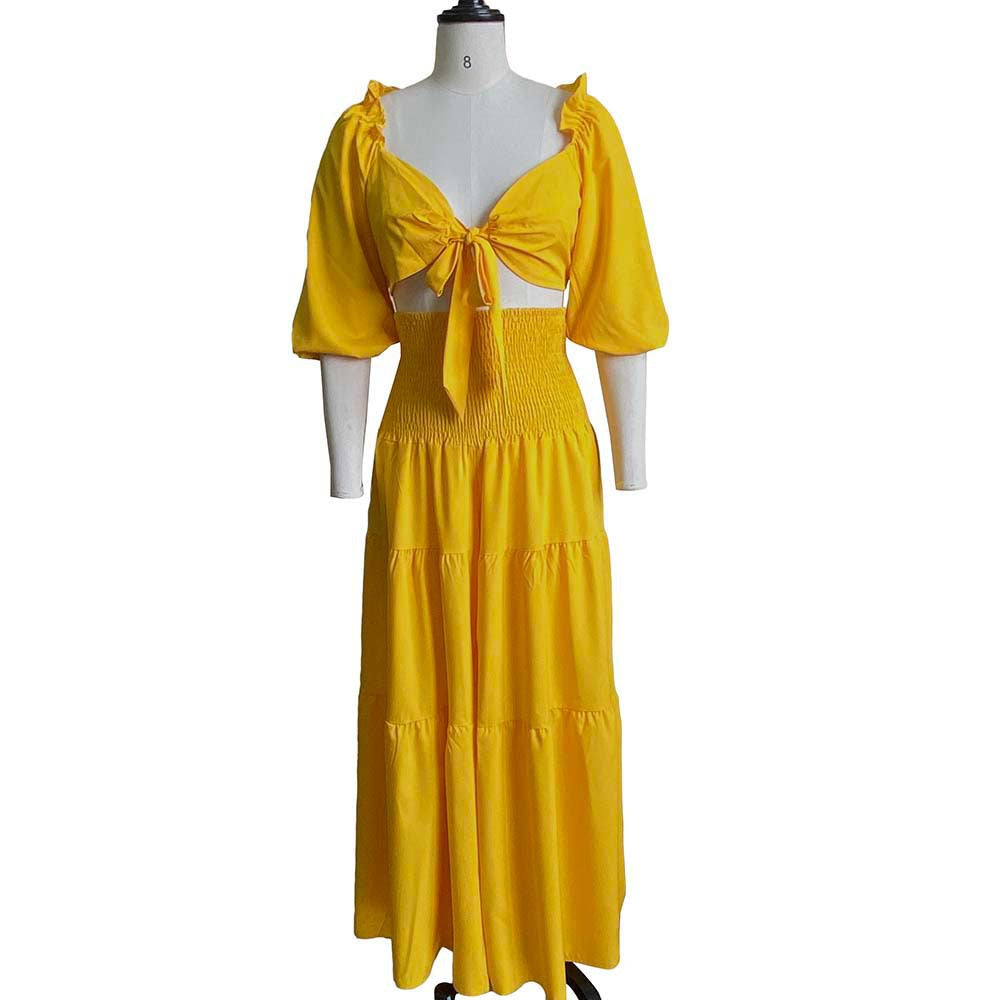 Trendy Cool Elegant Summer Tied Two-piece Fashion Casual Suit