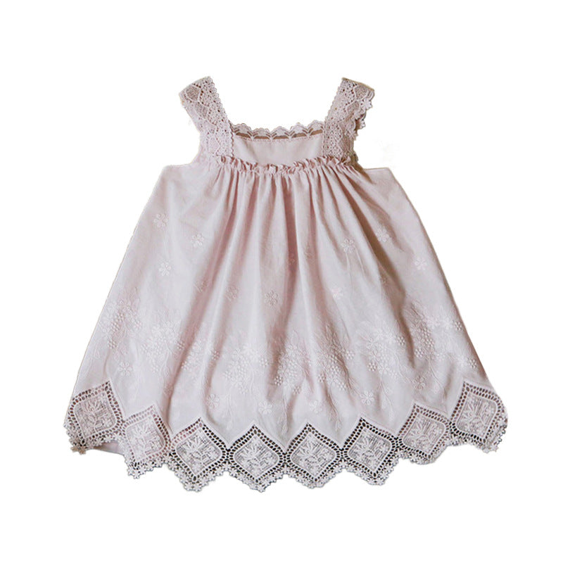 Children's Summer Strawberry Shan Clothing Fashion Lace Edge Children's Dress