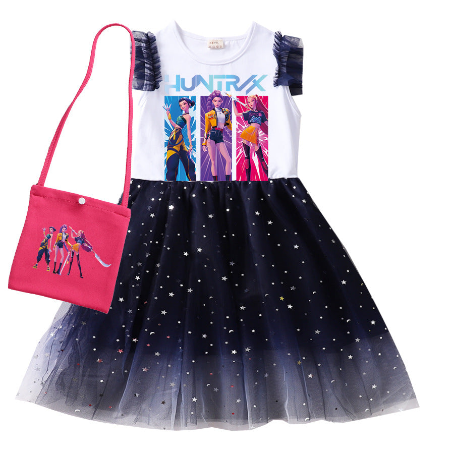 Children's Witch Hunting Group Cartoon Printed Clothing Children's Dress