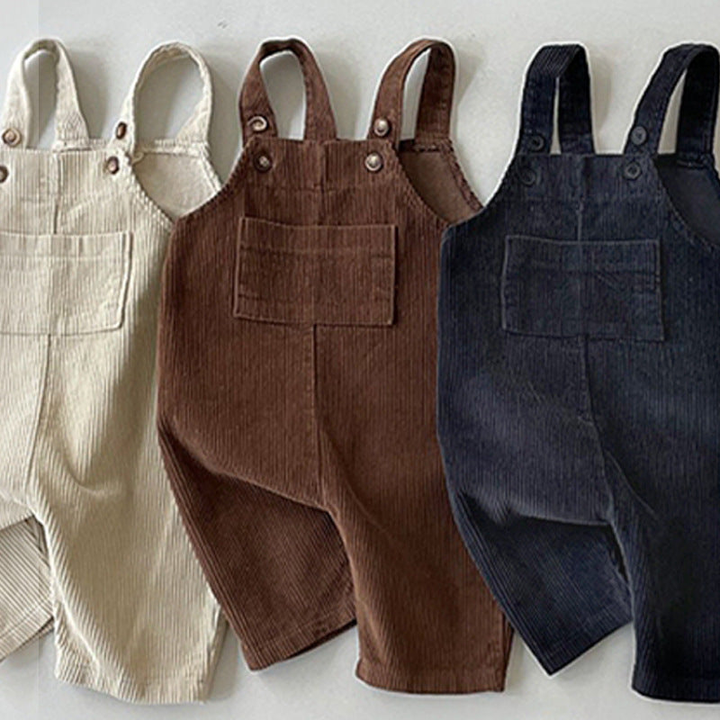 Women's & Men's Corduroy Clothing Casual Trendy Jumpsuit Overalls Children's Pants