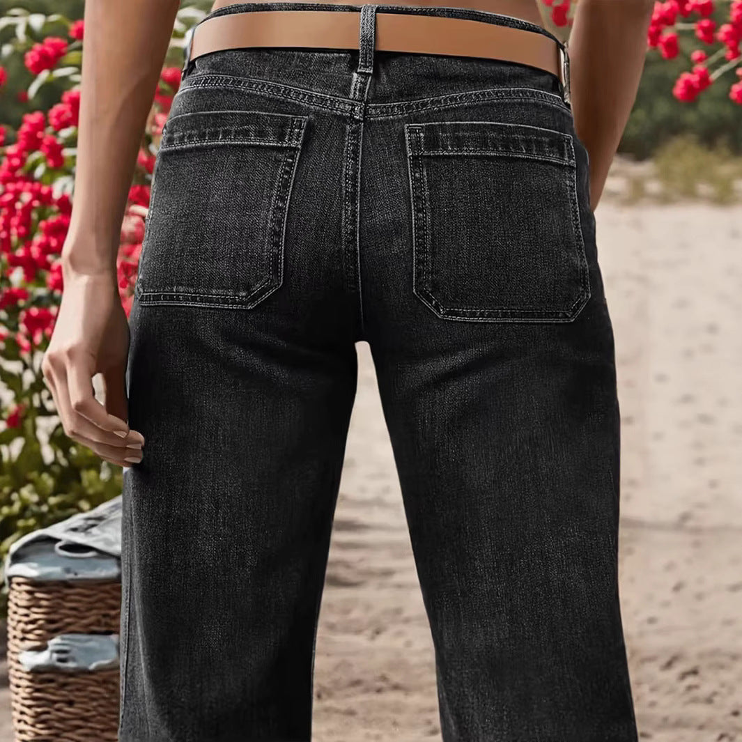 Graceful Women's Slimming Wide Leg Temperament Women's Jeans