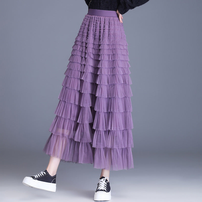 Women's Veil Puffy Net Yarn Cake Fairy Dress Long Skirts