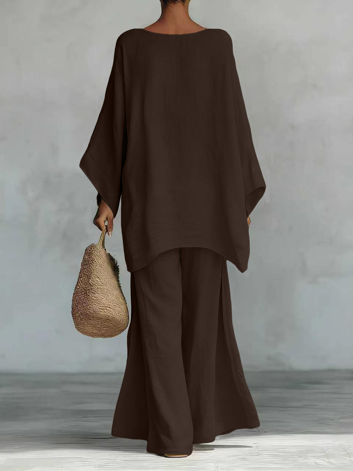 Women's Simple Loose Old Money Style Linen Blended Fashion Casual Suit