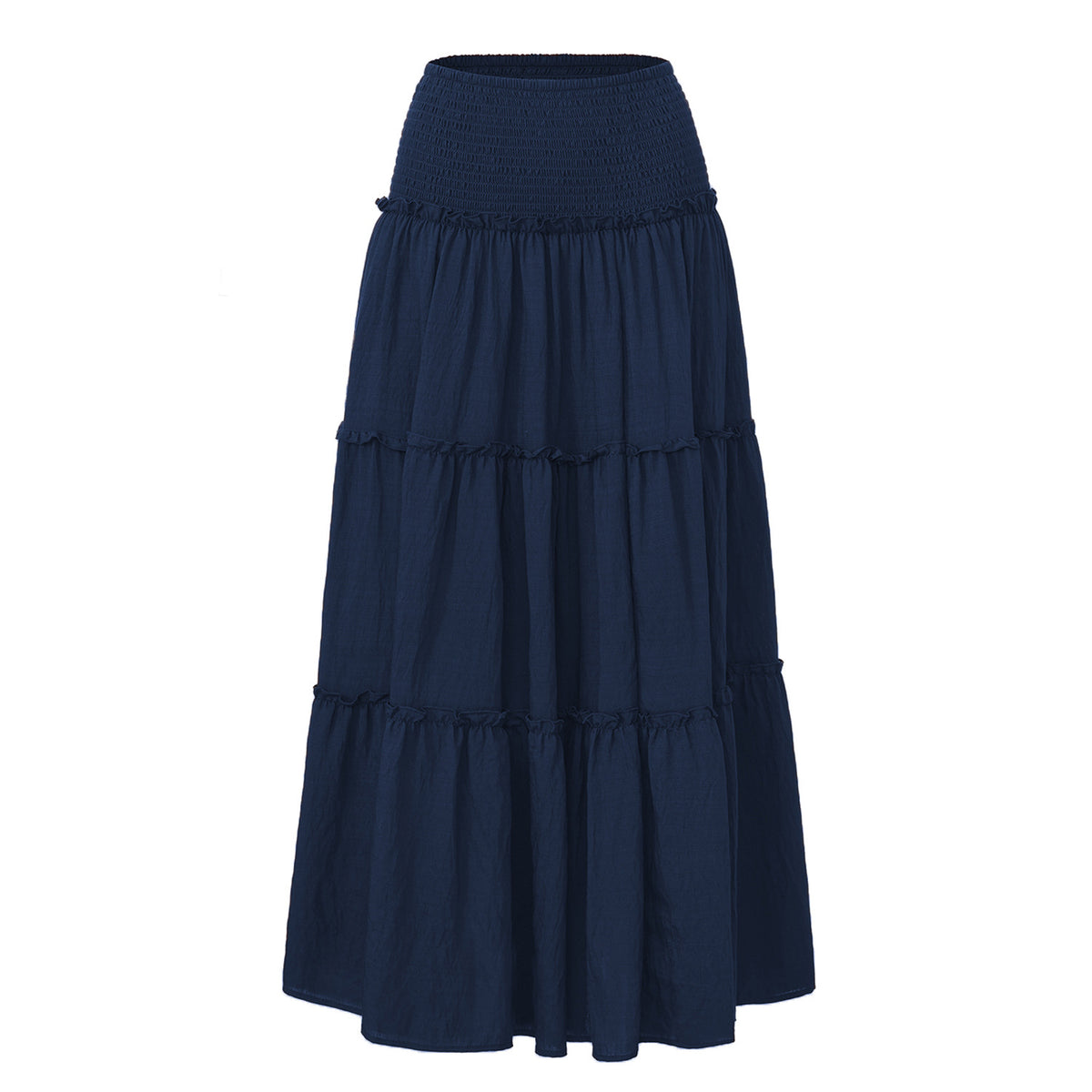 Women's With Lining Wooden Ear Wrinkle Cotton Skirts