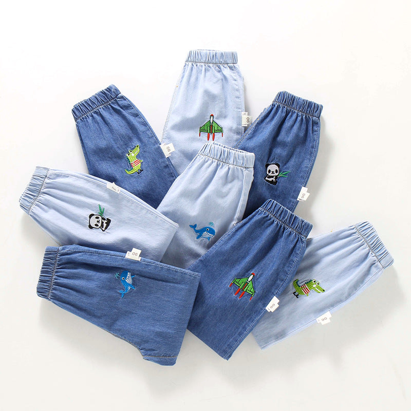 Children's Summer Clothing Jeans Trousers Cotton Anti Children's Pants