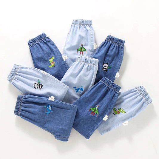 Children's Summer Clothing Jeans Trousers Cotton Anti Children's Pants