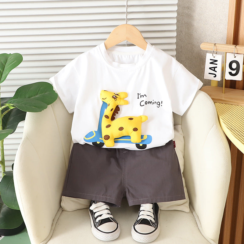 Children's Short-sleeved T-shirt Summer Clothing Shorts Clothes Children's Suit