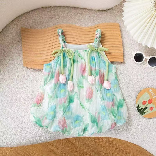 Wear Clothes One-piece Thin Romper Sling Princess Super Cute Western Jumpsuit, Climbing Suit