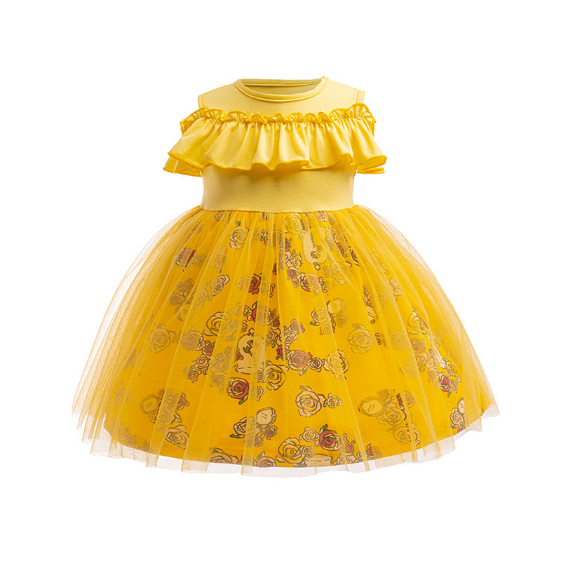 Children's Single Ice Princess Cotton Thin Short-sleeved Children's Dress