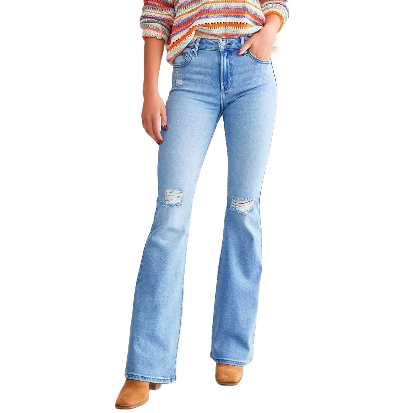 Women's Ripped Embroidered Denim Skinny Fashion Slim Jeans