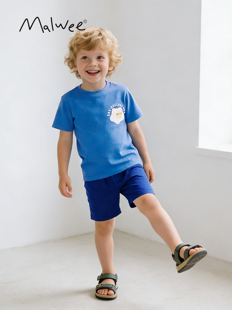 Slouchy Cool Boy's Summer Handsome Two-piece Children's Suit