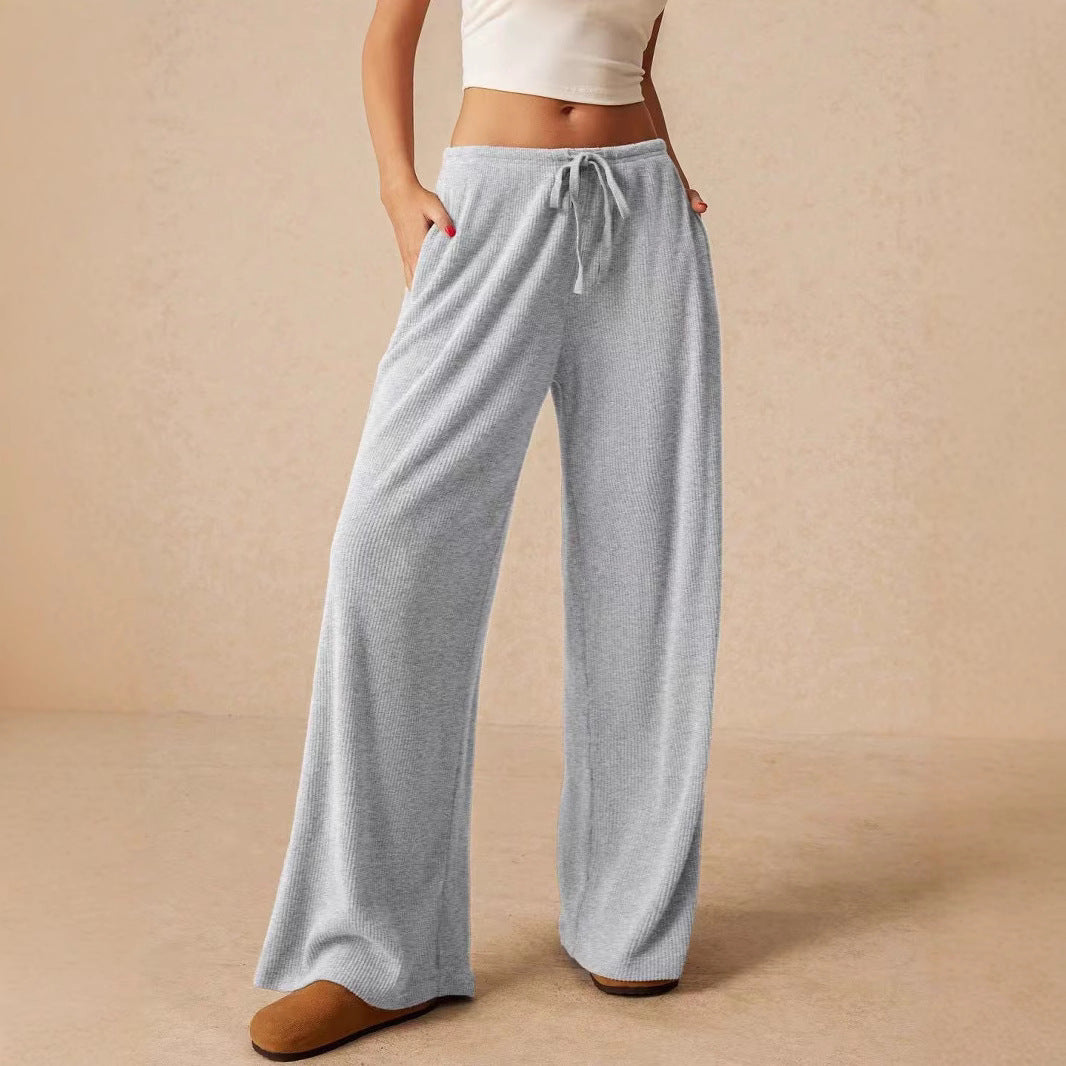 Women's Fashion Elegant Wide Leg Trousers Elastic Casual Pants