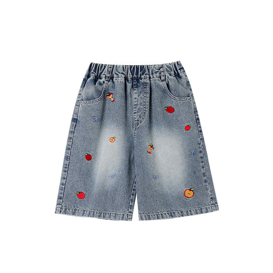 Children's Clothing Trousers Summer Embroidery Denim Shorts Children's Pants
