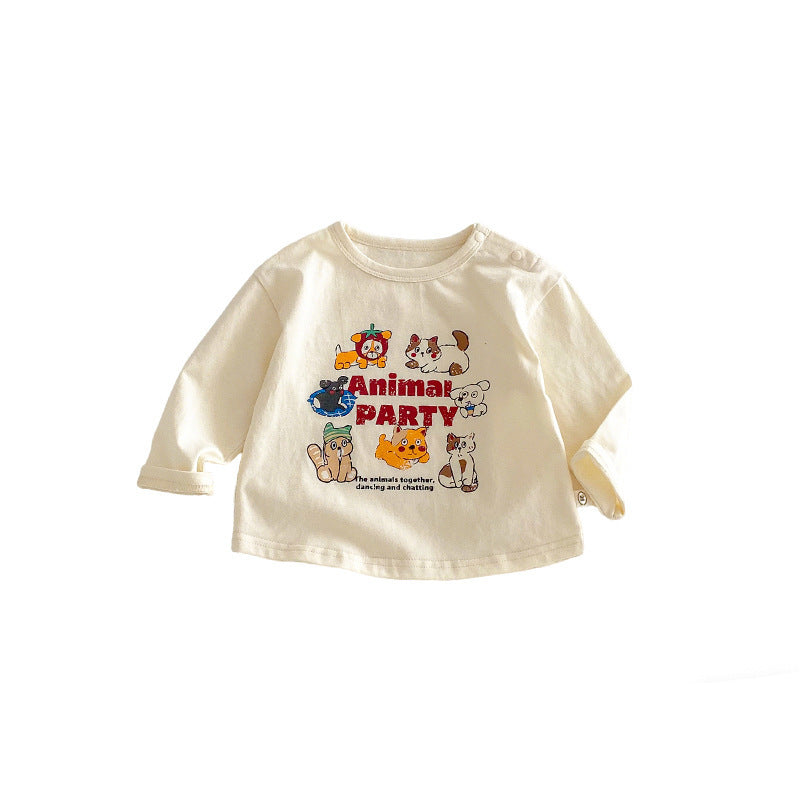 Children's Cartoon Spring Fashion Printed Korean Style Fashionable Children's T-shirt