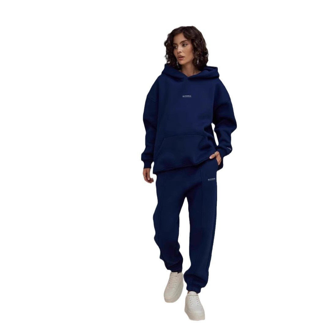 Durable Hooded Printed High Sports Trousers Sweaters