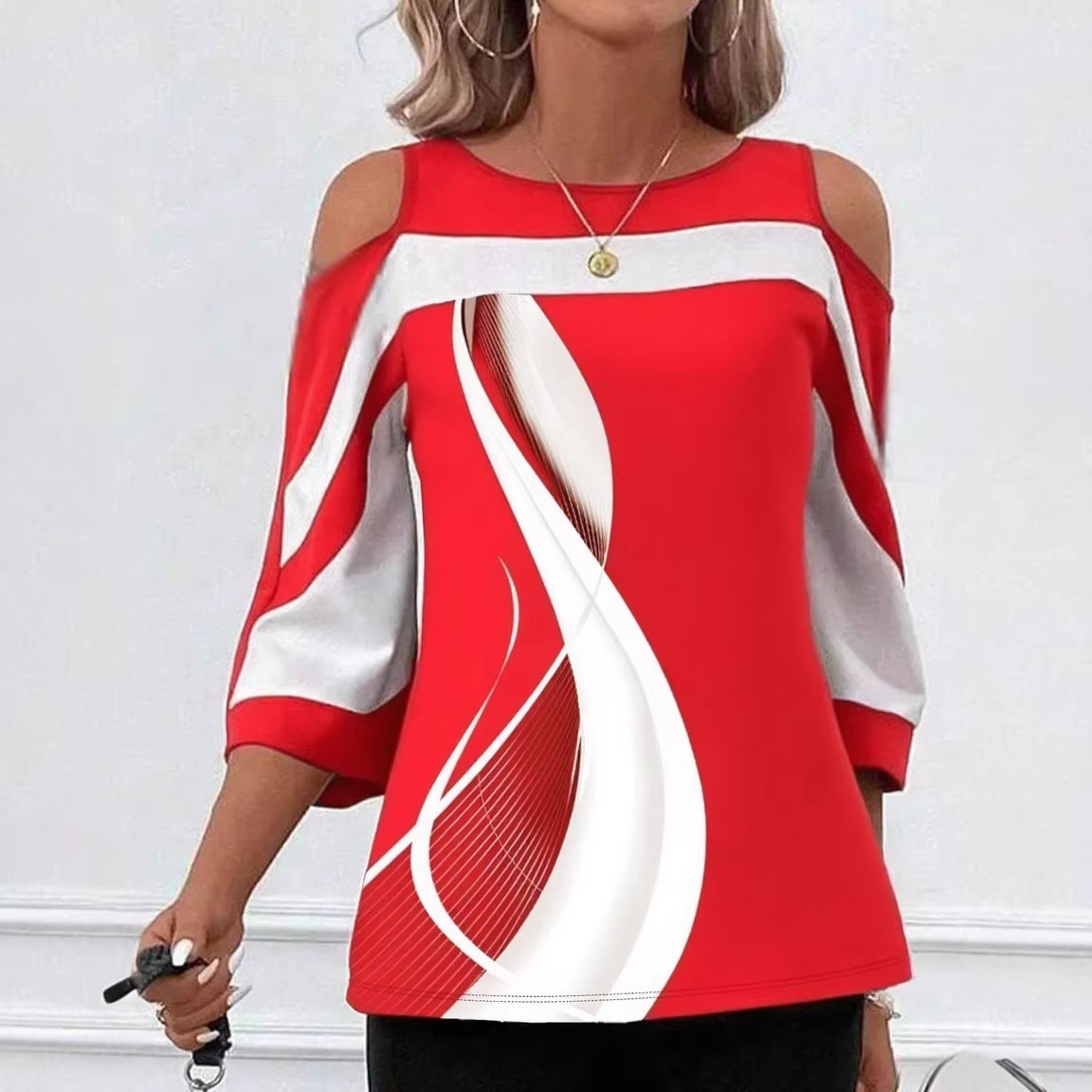 Women's Summer Round Neck Printed Casual Loose Tops