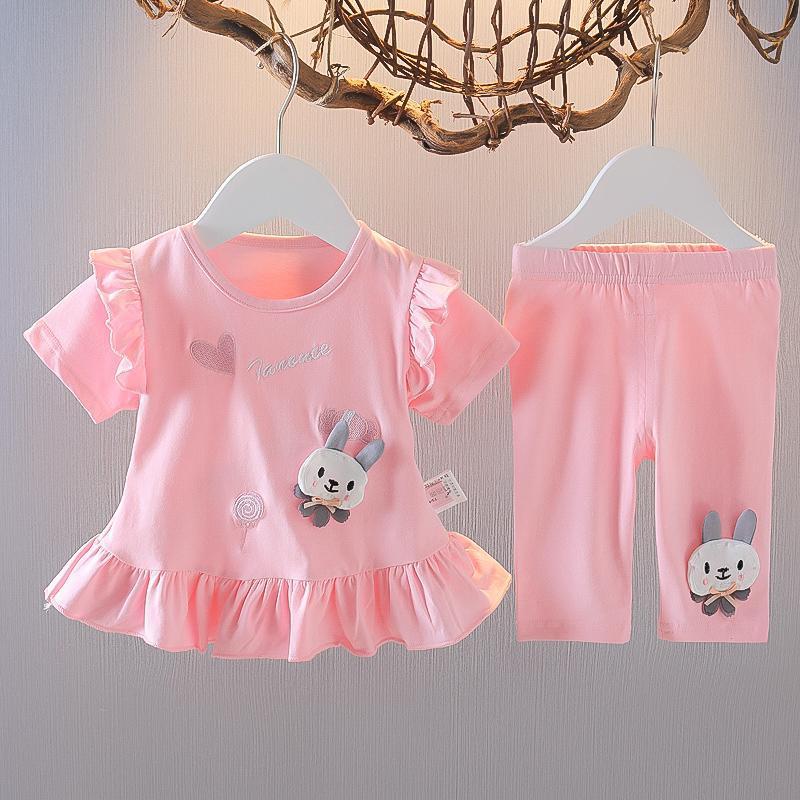 Style Two-piece Set Cute Summer Clothes Short Children's Suit