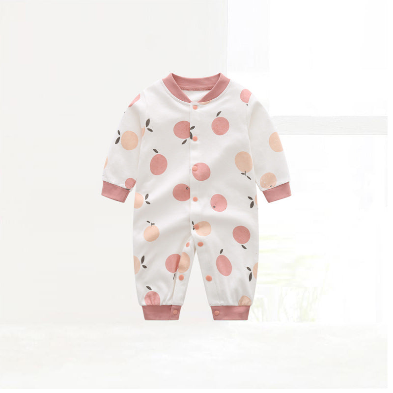 Children's Autumn Romper Cotton Long-sleeved Double-sided Jumpsuit Infants Jumpsuit, Climbing Suit