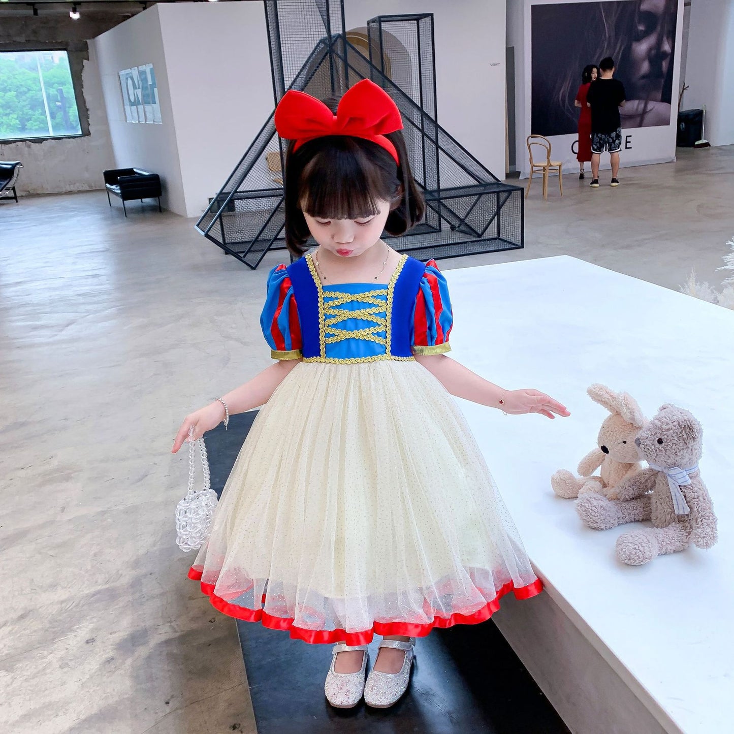 Summer Classic Color Matching Ball Gown Children's Dress