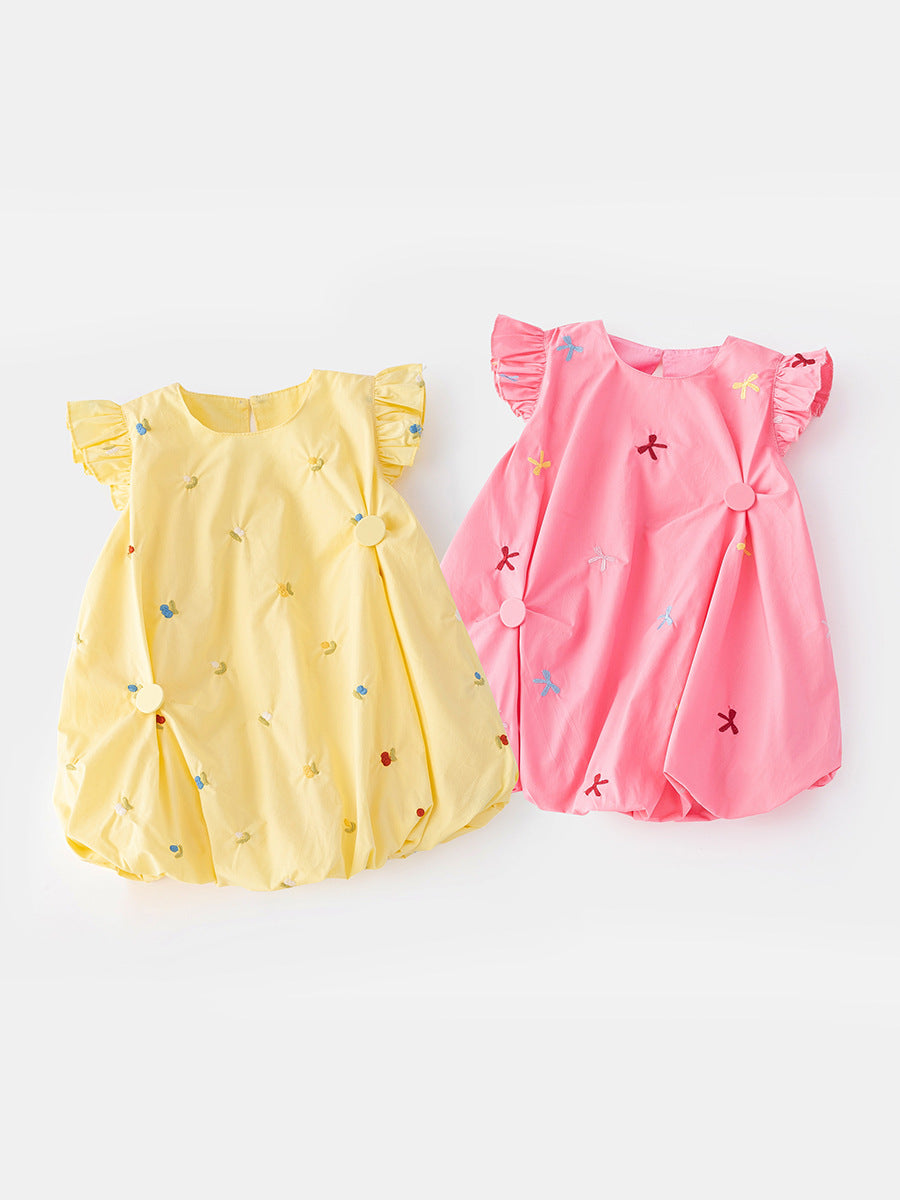 Flounced Sleeve Bud Skirt Style Princess Children's Dress