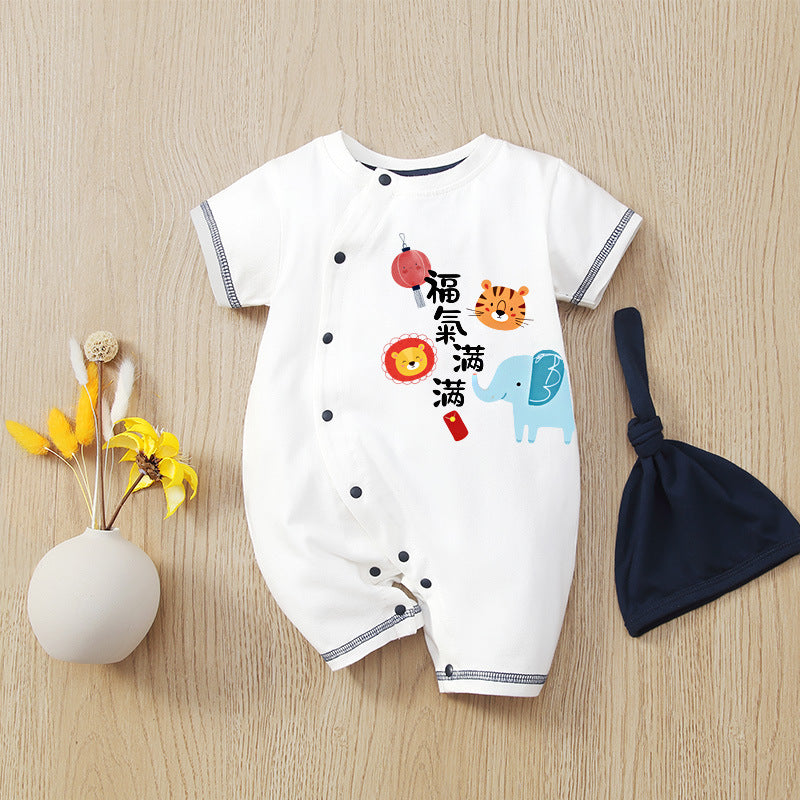 Born Clothes Thin Summer Clothing Cute Cartoon Jumpsuit, Climbing Suit