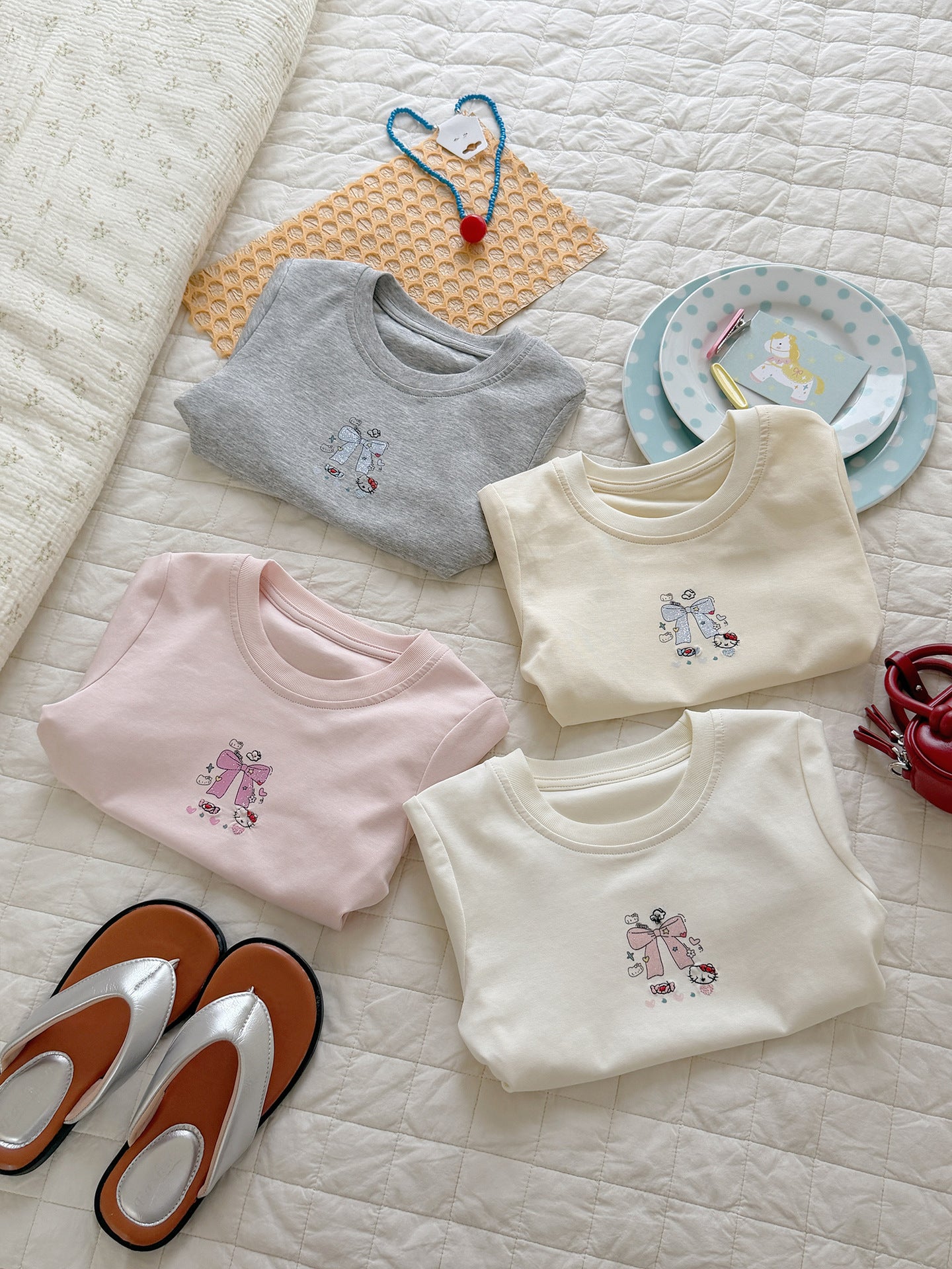 Children's Organic Pure Cotton Trendy Seamless Digital Spray Printing Embroidery Children's T-shirt