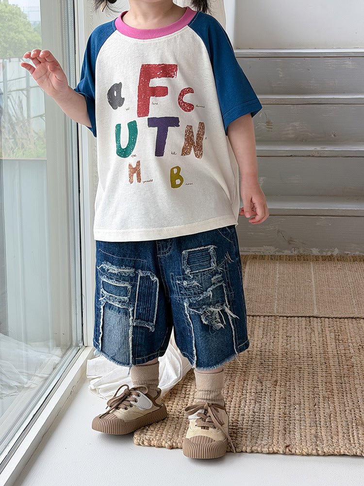 Children's Clothing Crawler Summer Ripped Do The Old Cowboy Children's Pants