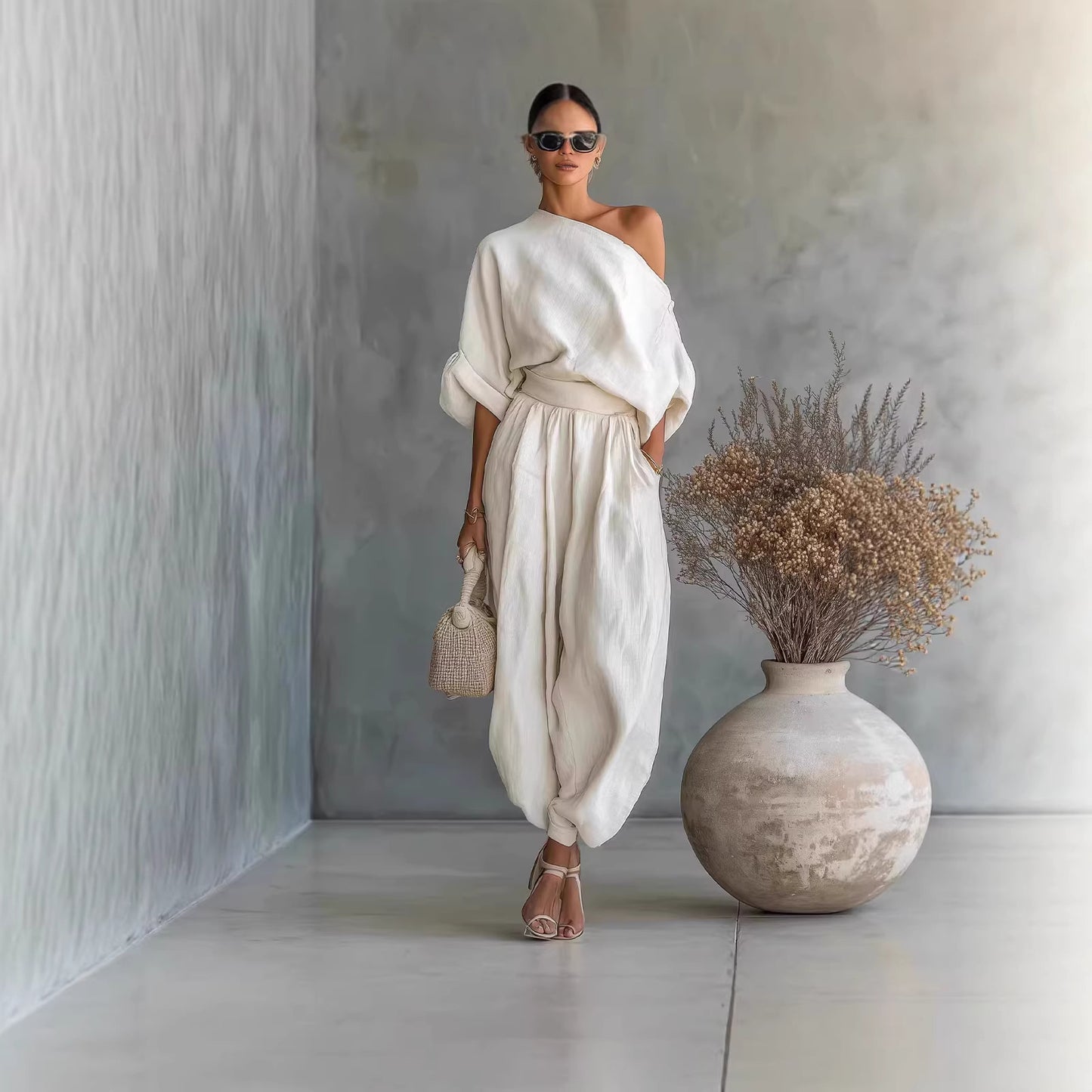 Spring Solid Color Elegant Pocket Versatile Loose Fashion Casual Suit