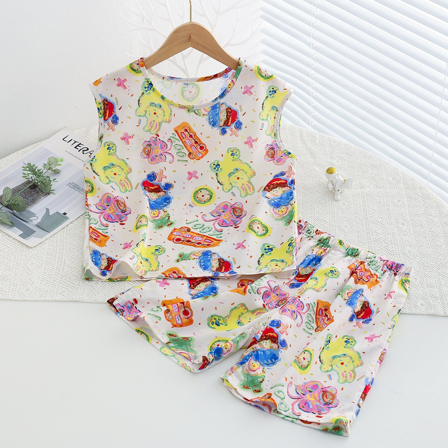 Children's Feeling Bourette Boys Thin Artificial Cotton Children's Suit