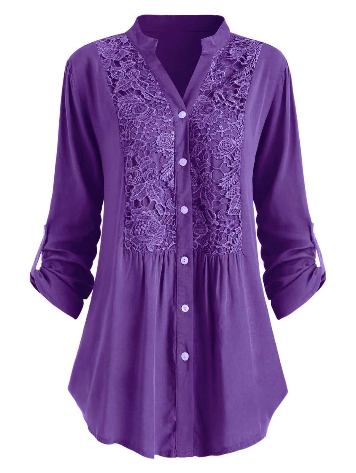 New Women's Long Sleeve Shirt Lace Blouse