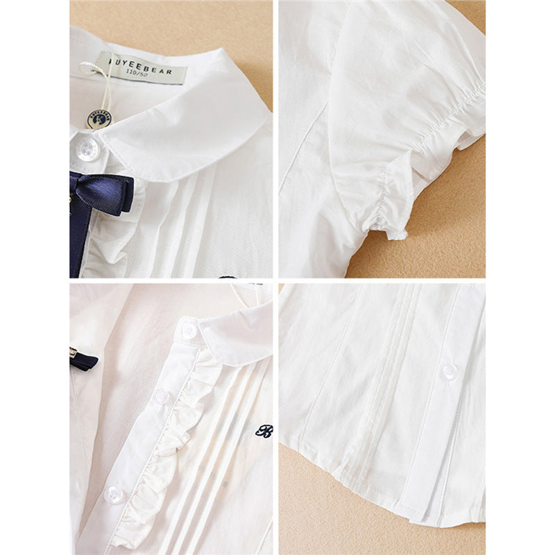 Shirt Summer Preppy Style Little Polo Collar Pure Fashionable Korean Children's T-shirt
