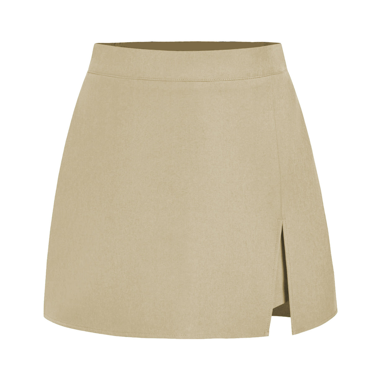 Women's High Waist Slit Quality Stretch Zipper Skirt