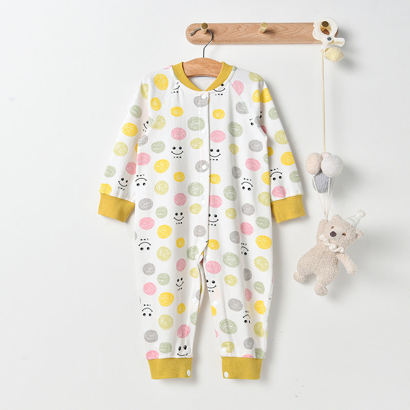 Children's Three Cotton Long-sleeved Jumpsuit Boneless Rompers Pajamas Outdoor Clothing Single Jumpsuit, Climbing Suit