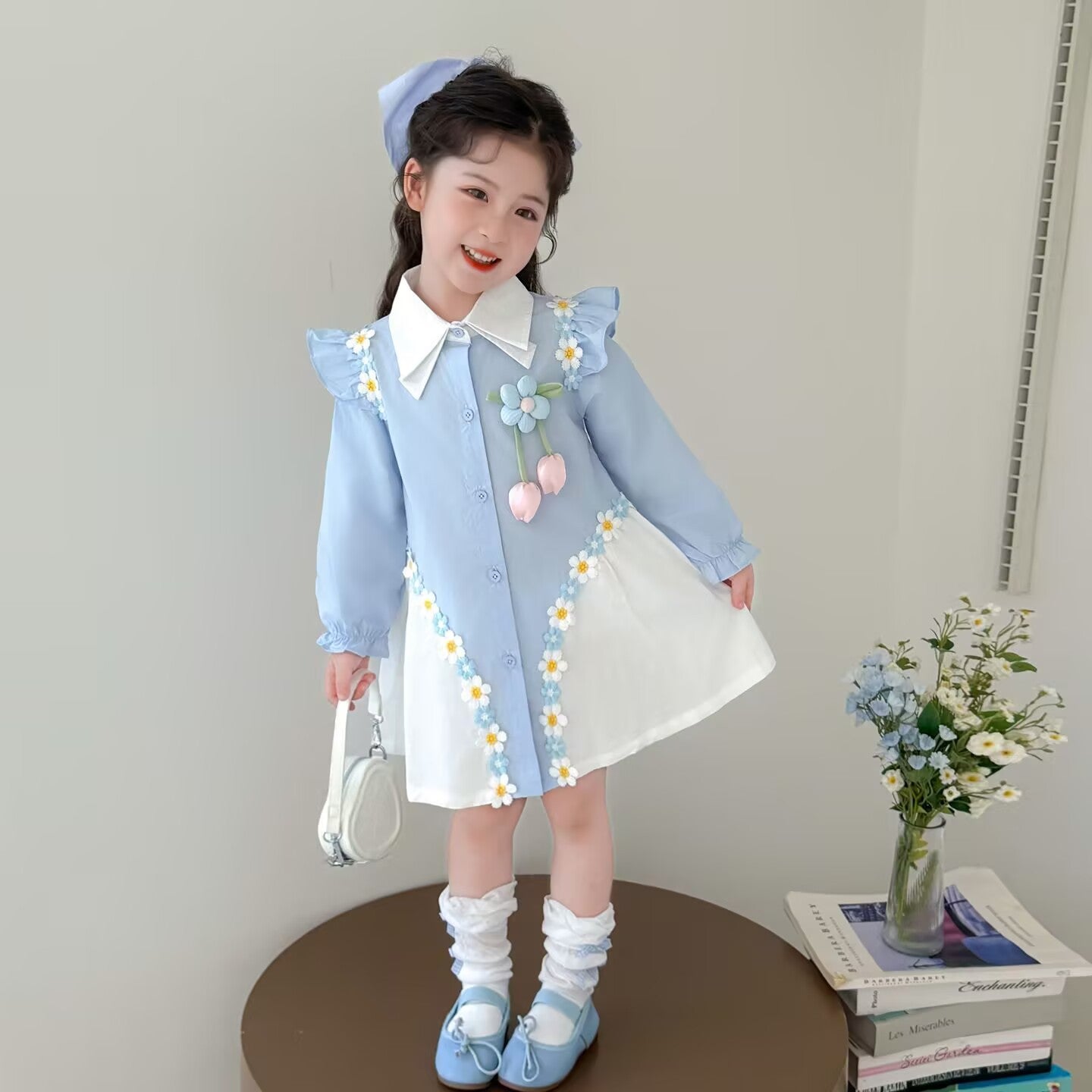 Children's Autumn Clothes Fashion Sweet Long Sleeve Shirt Skirt Fashionable Children's Dress